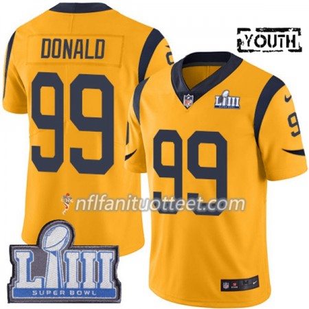 Lasten Los Angeles Rams NFL Pelipaita Aaron Donald 99 Nike Keltainend 2019 Super Bowl LIII